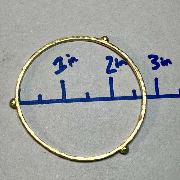 Julie Vos Gold Bangles Set of 3 Blue Stackable Bracelets Boho Layered dainty - Picture 10 of 11